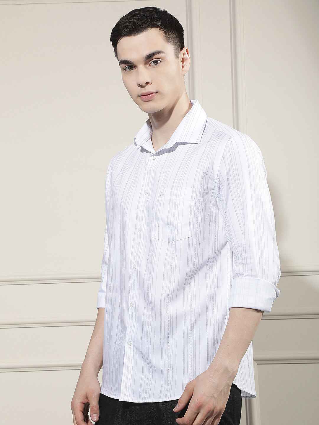 White Vertical Striped Shirt