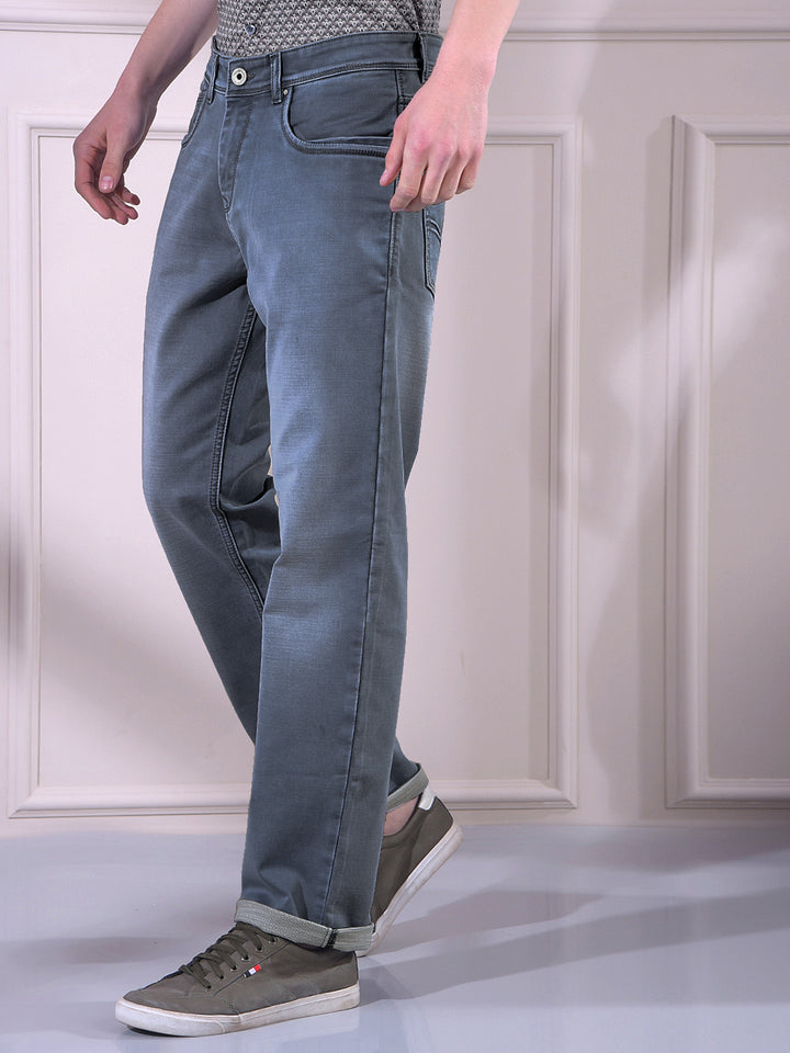 Crisp Light Blue Straight Smooth Jeans