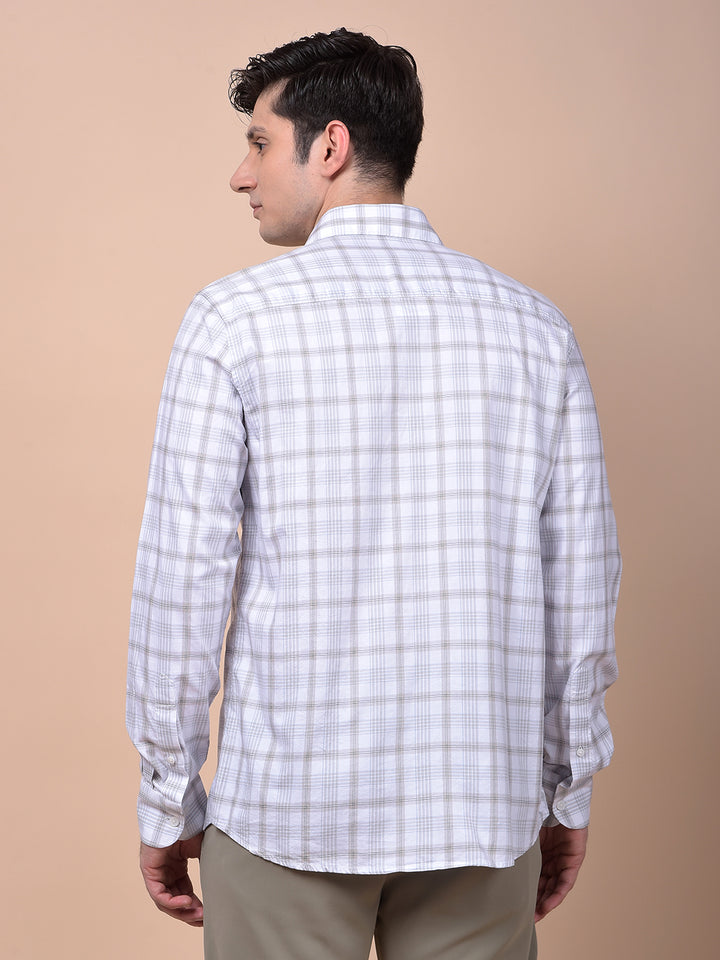 Grey Checked 100% Cotton Shirt