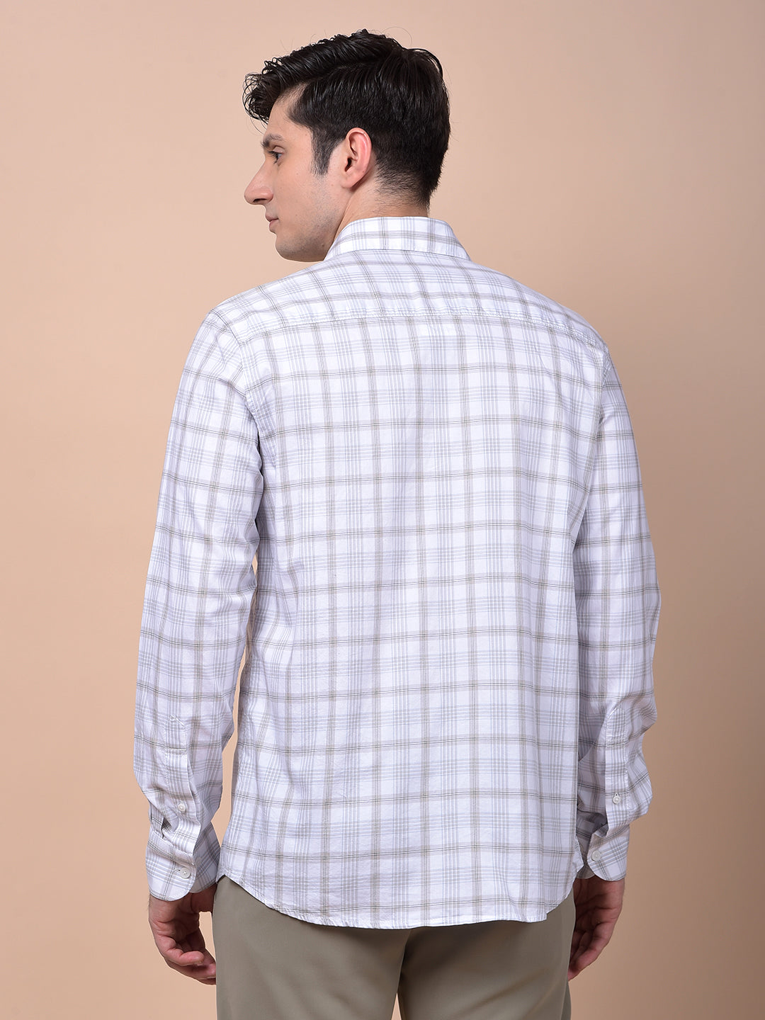Grey Checked 100% Cotton Shirt