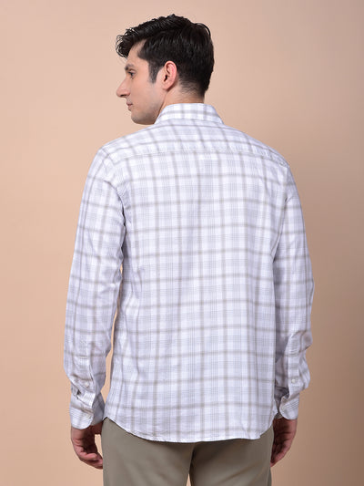 Grey Checked 100% Cotton Shirt