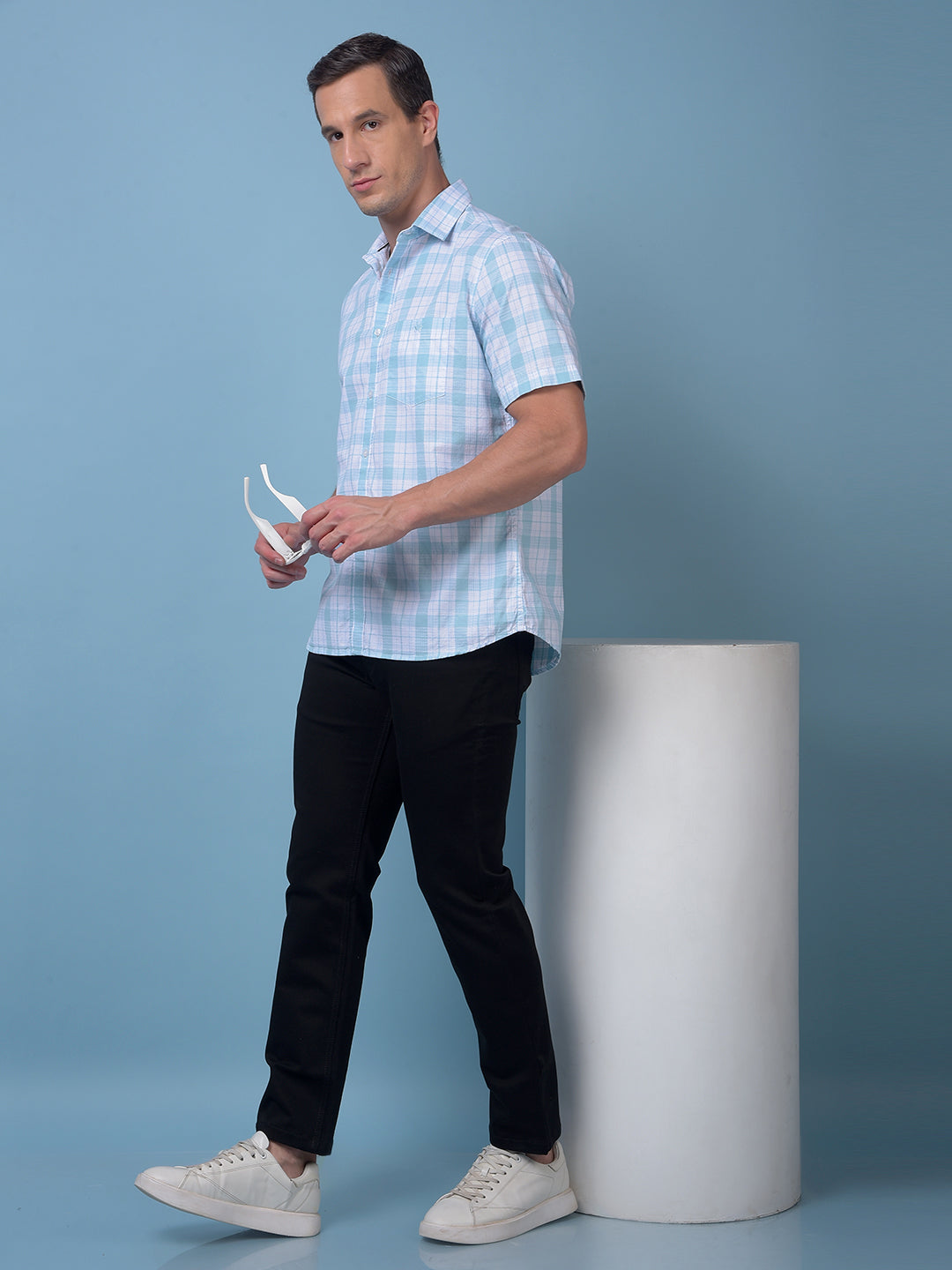 Green Checked 100% Cotton Shirt