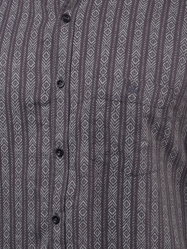 Grey Vertical Stripes Shirt