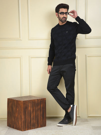 Ultra Soft Black Jacquard Sweater