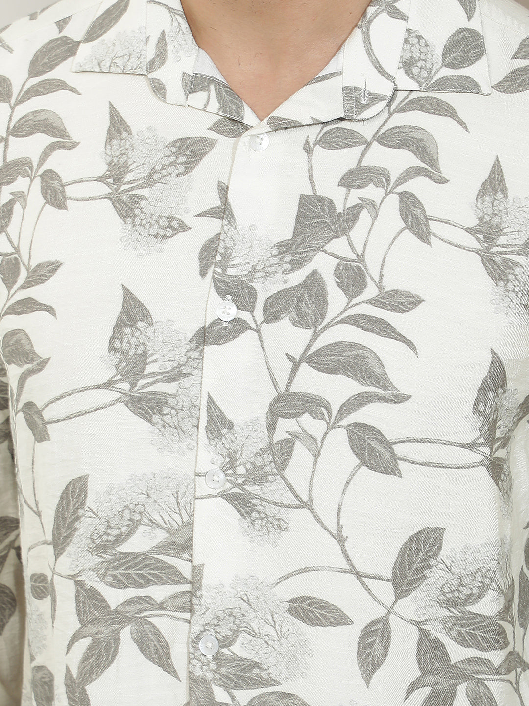 Olive Floral Print Shirt