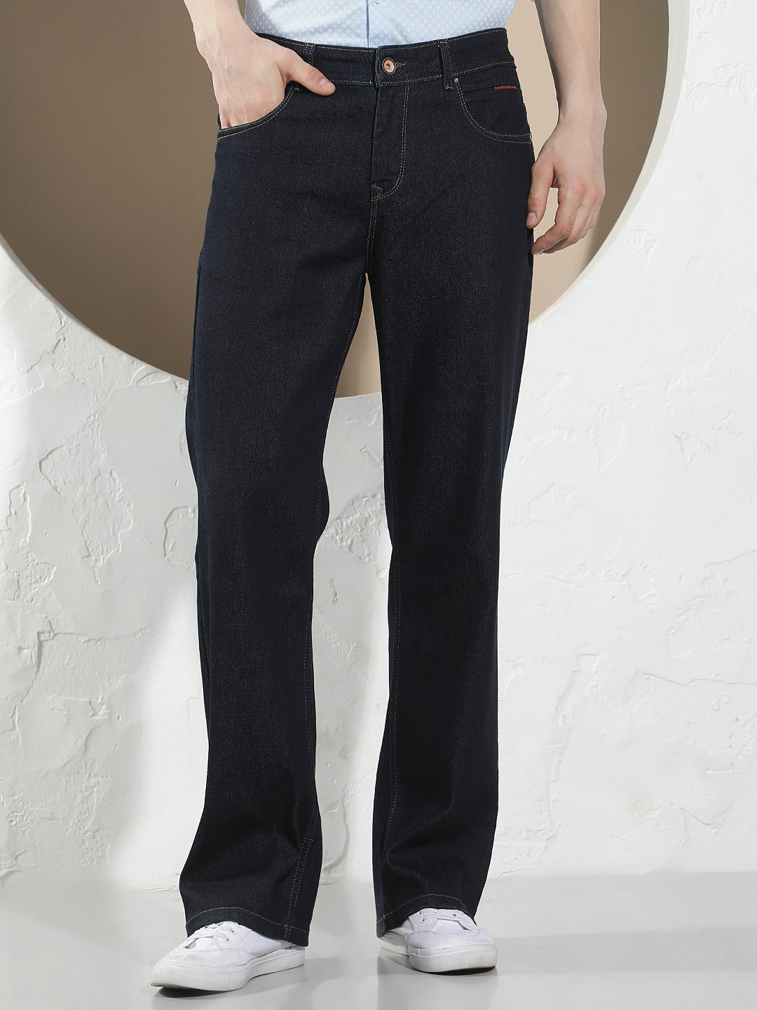 Navy Blue 100% Cotton Baggy Jeans