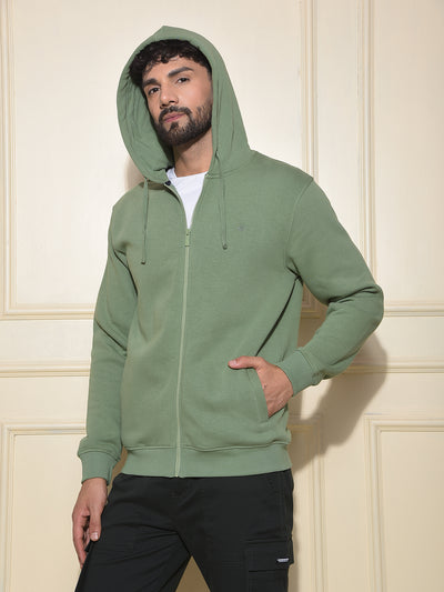 Swanky Green Hooded Neck Sweatshirt