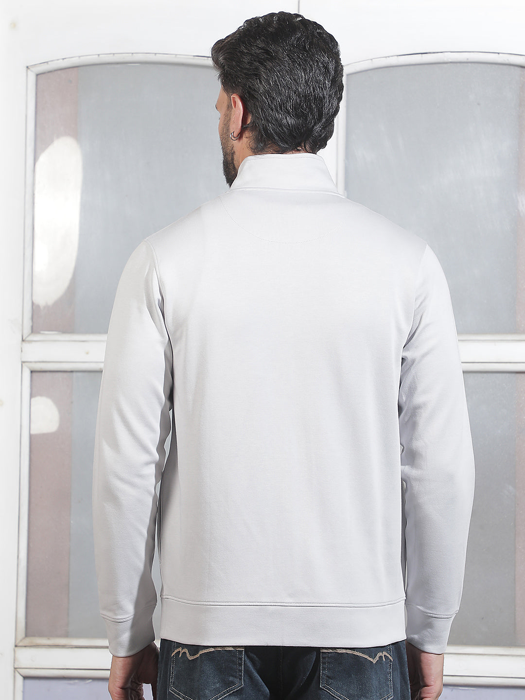 Grey Front Open Sweatshirt