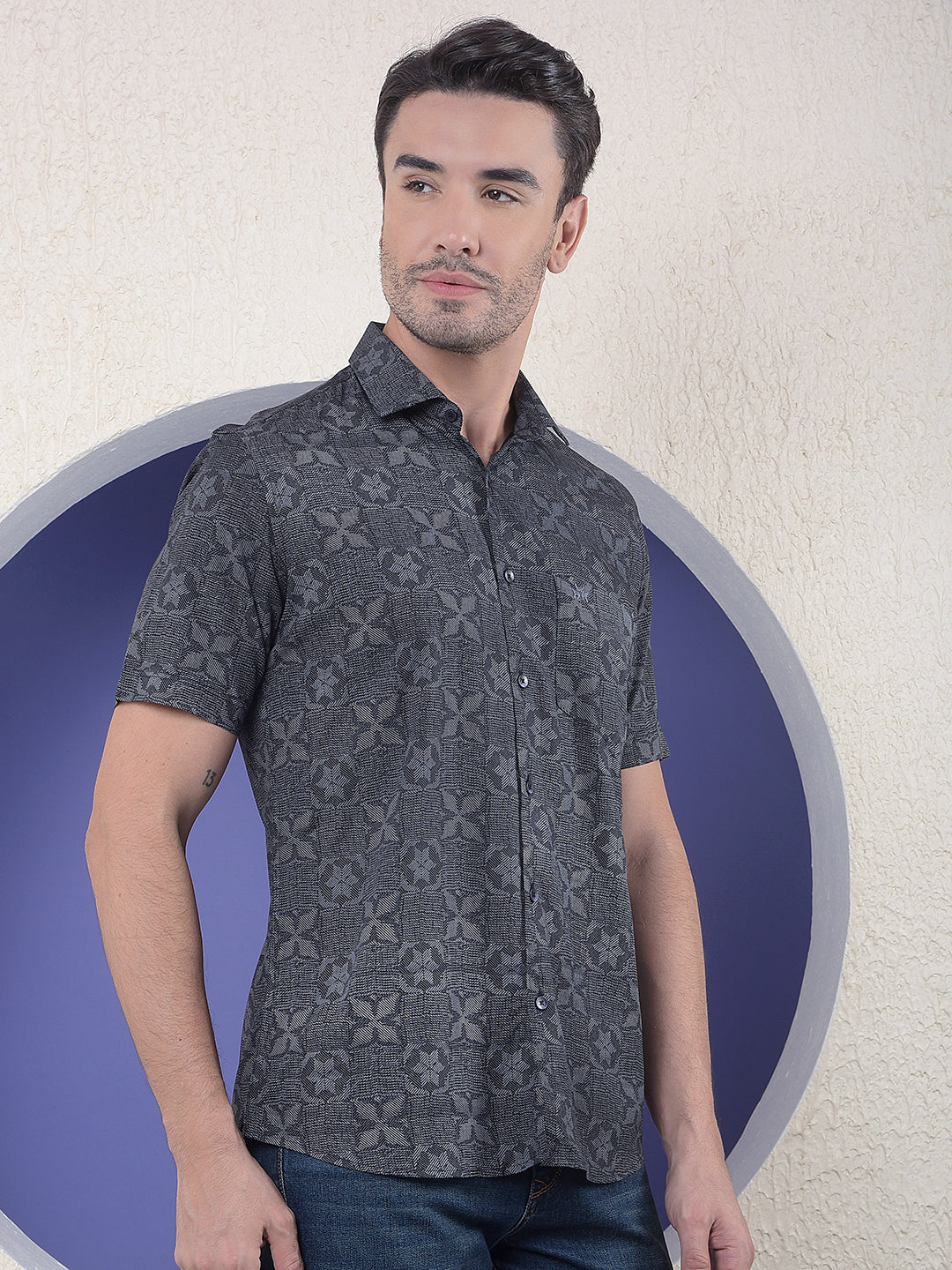 Shadow Mosaic Black Printed Shirt