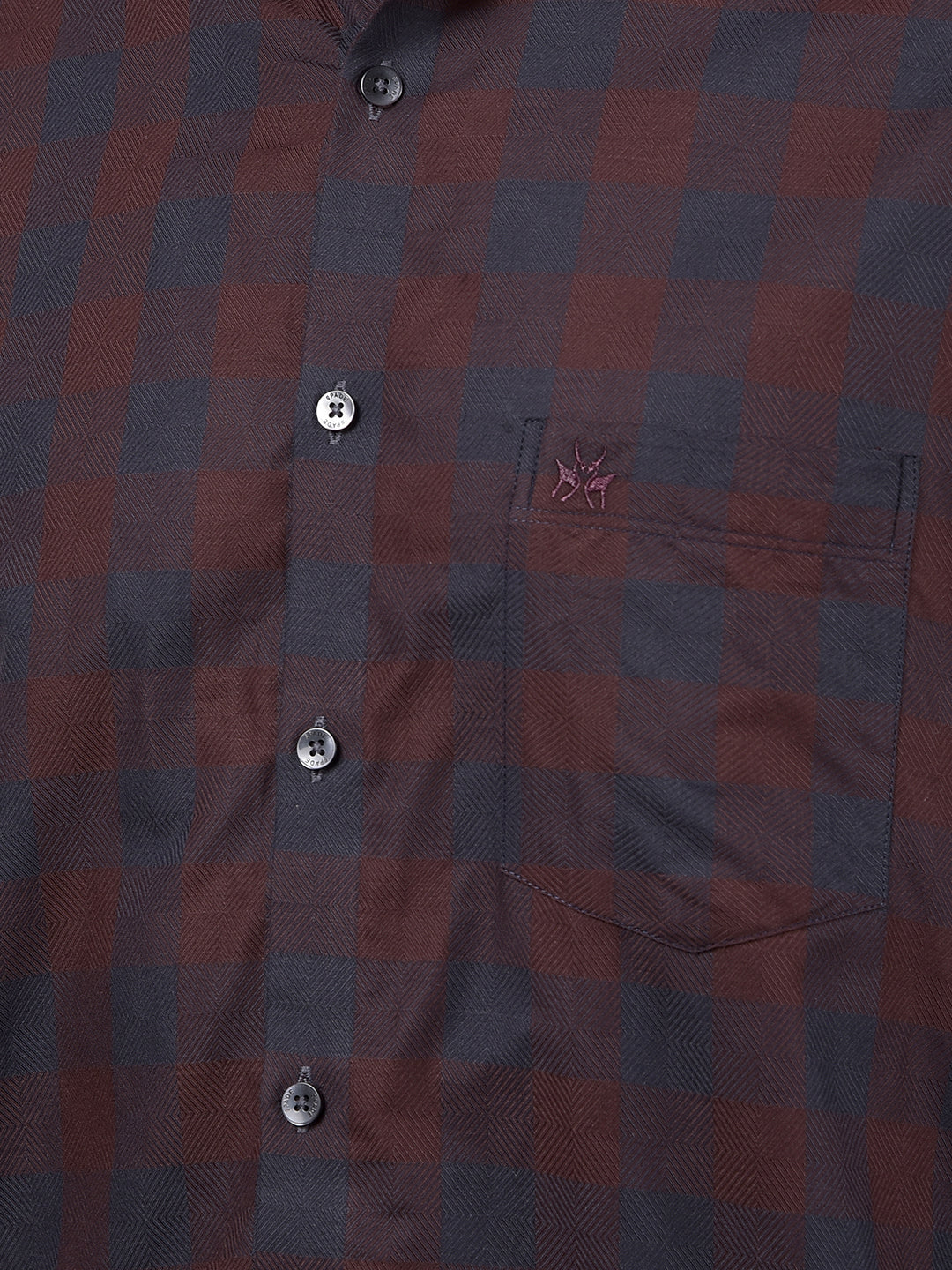 Brown Checked 100% Cotton Shirt