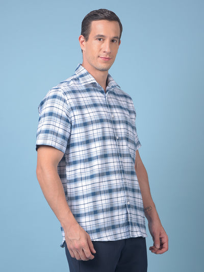 Blue Checked 100% Cotton Shirt
