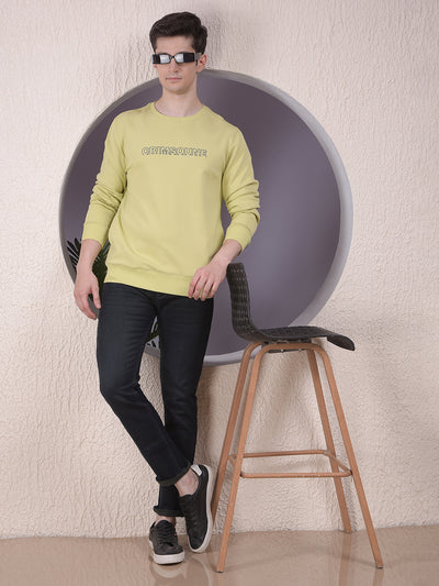 Green Typographic Print Sweatshirt