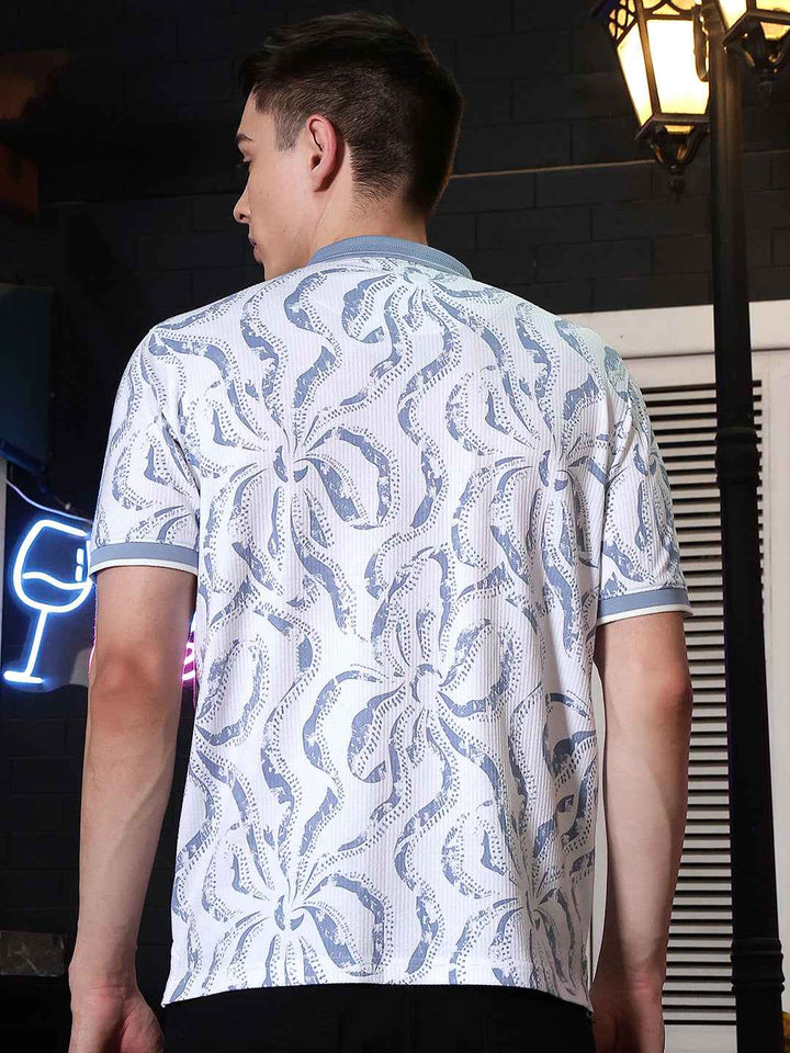 Blue Abstract Print T-Shirt