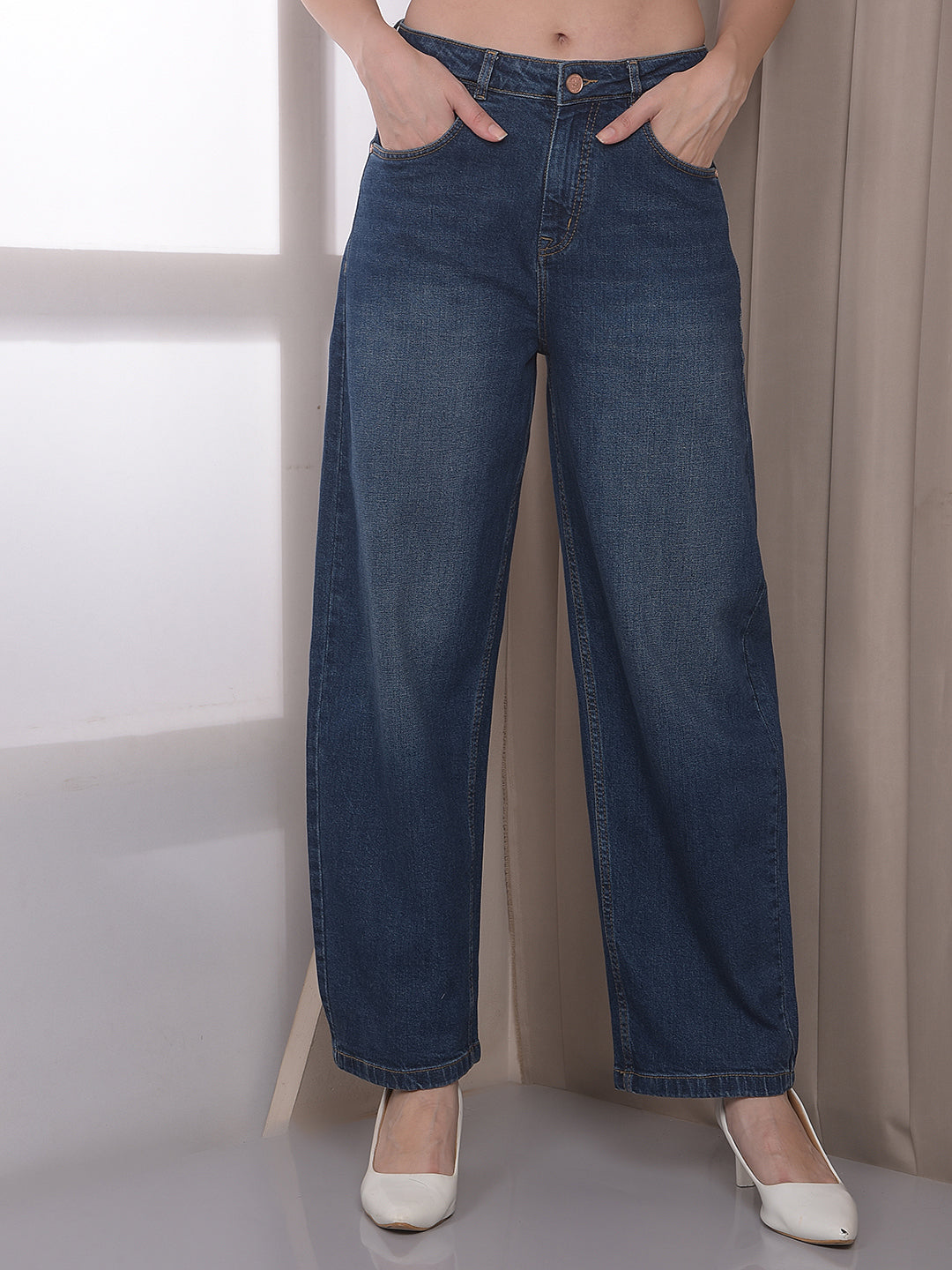 Blue Barrel Fit Jeans