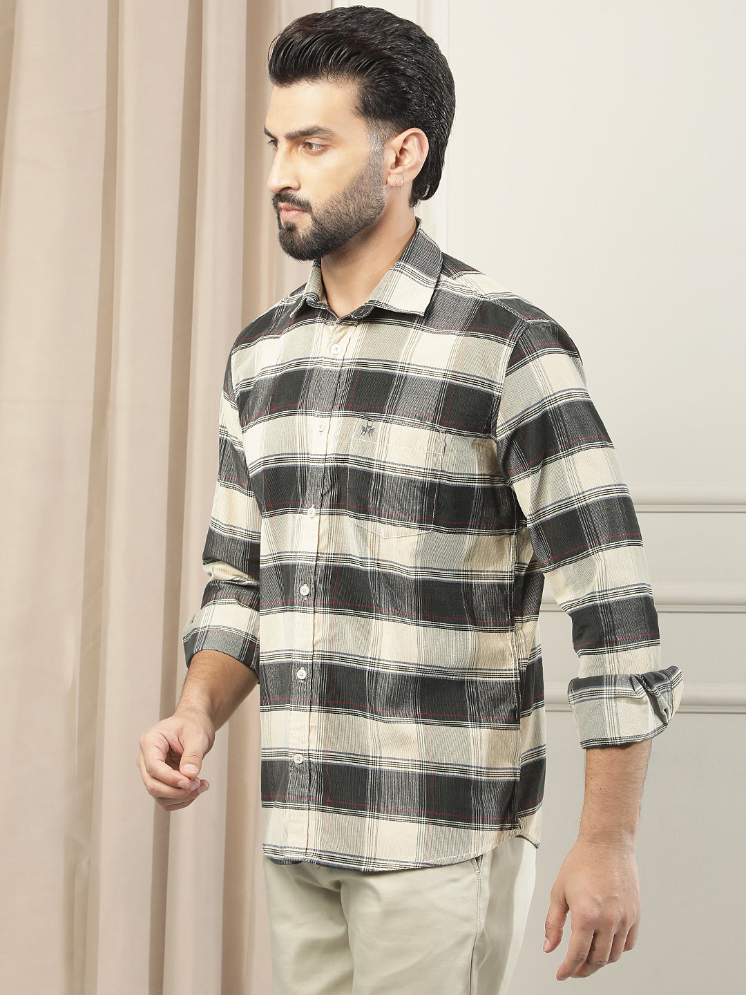 Green Checked Corduroy Shirt