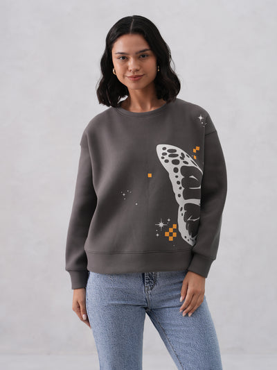Butterfly Print Graphic Sweatshirt