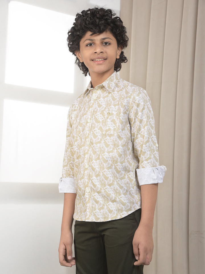 Olive Paisley Print Shirt