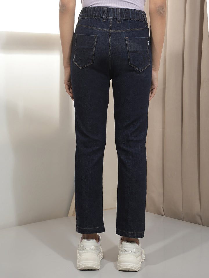 Navy Blue Straight Jeans