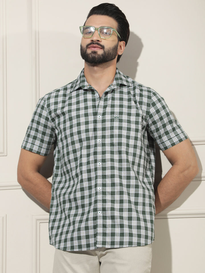 Green Checked 100% Cotton Shirt