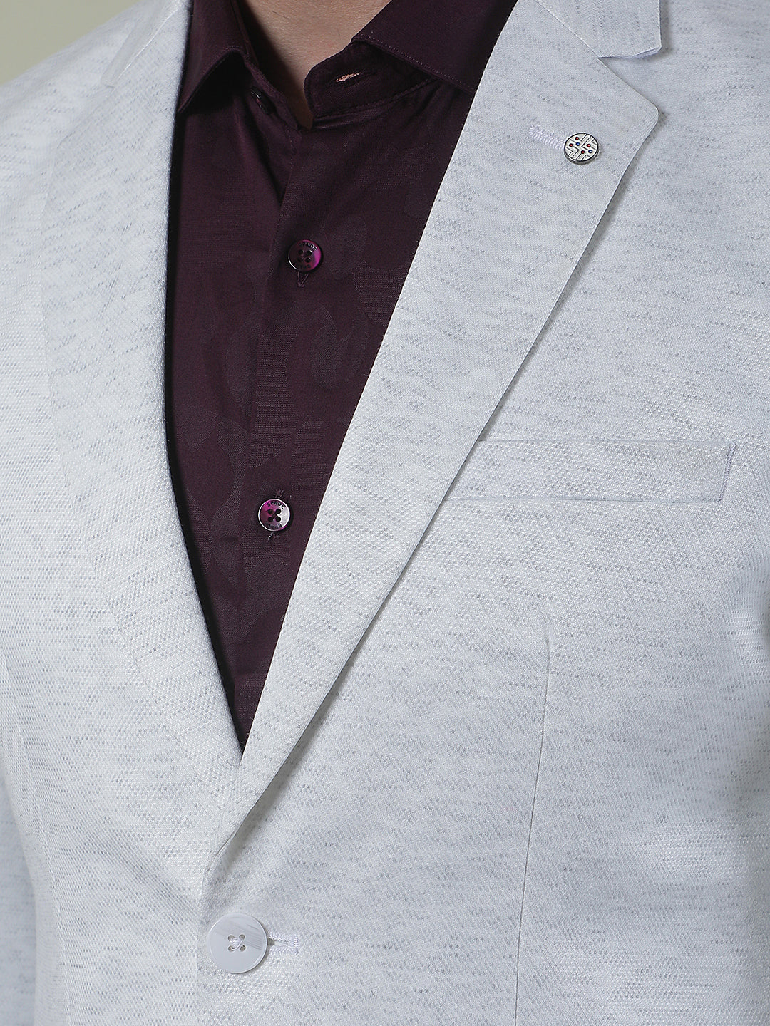 Grey Notch Lapel Blazer