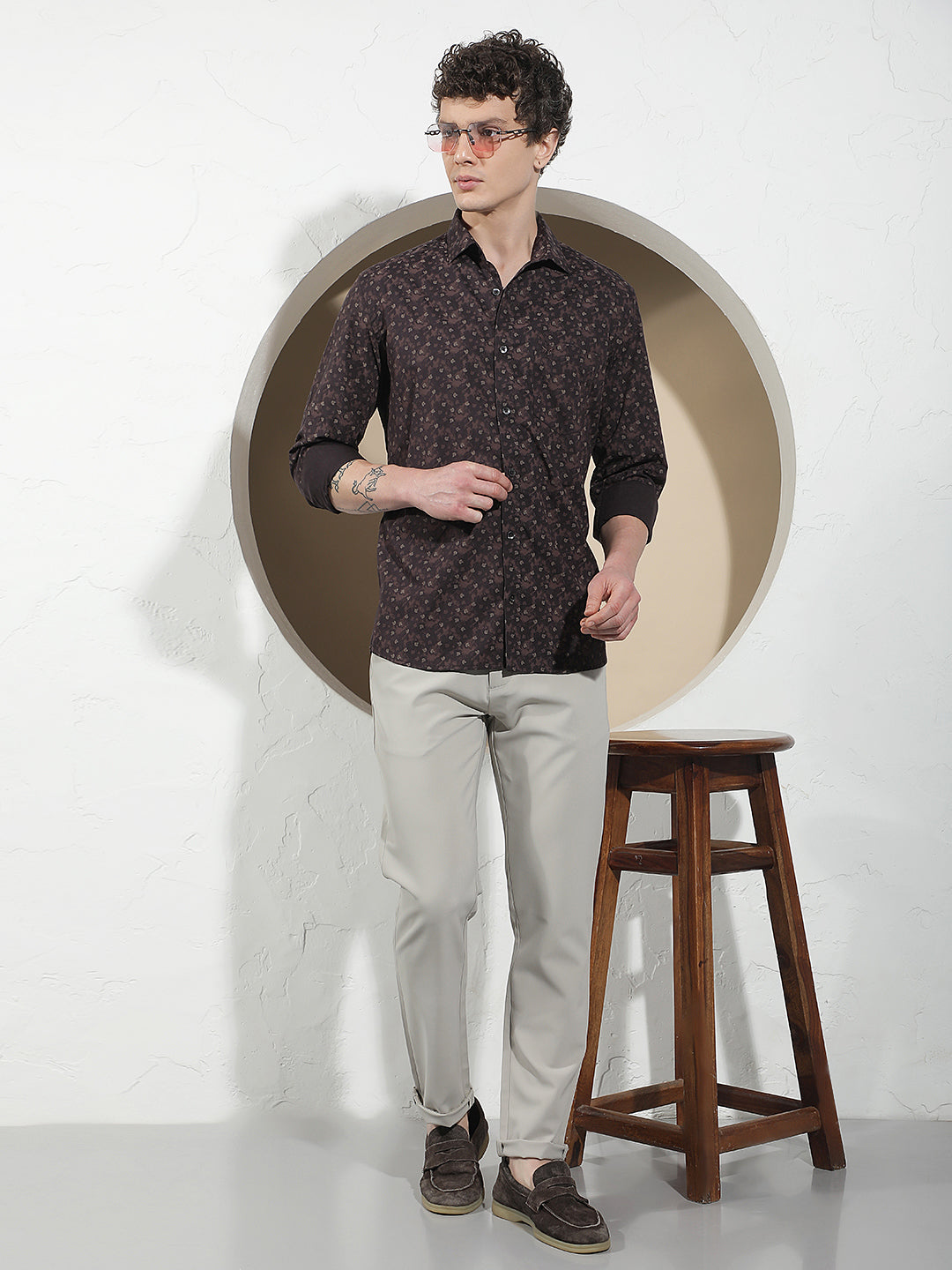 Essential Cocoa Brown Printed Shirt