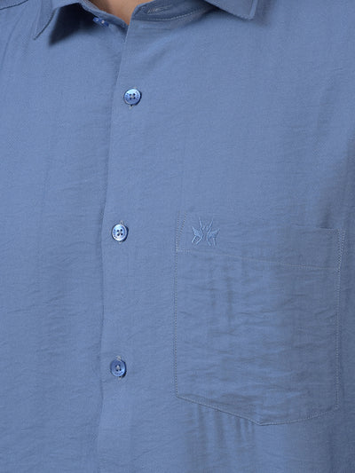 Blue Textured Shirt