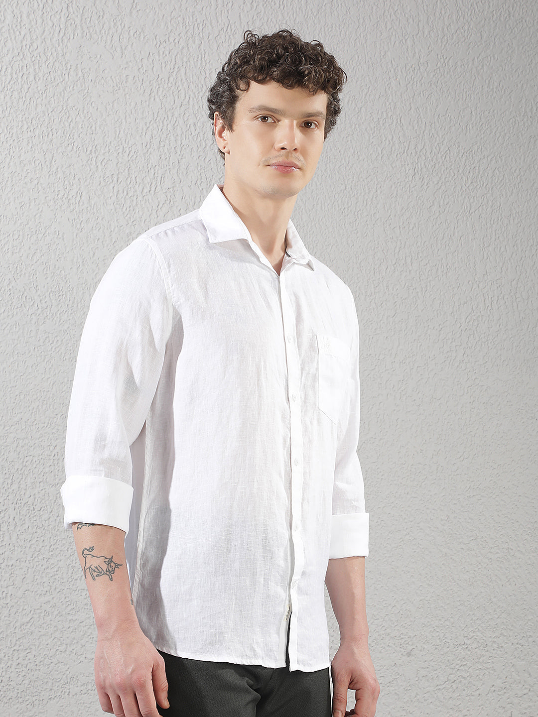 Sleek Pure White Linen Shirt