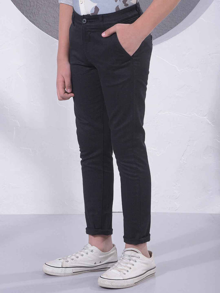 Black Checked Trousers