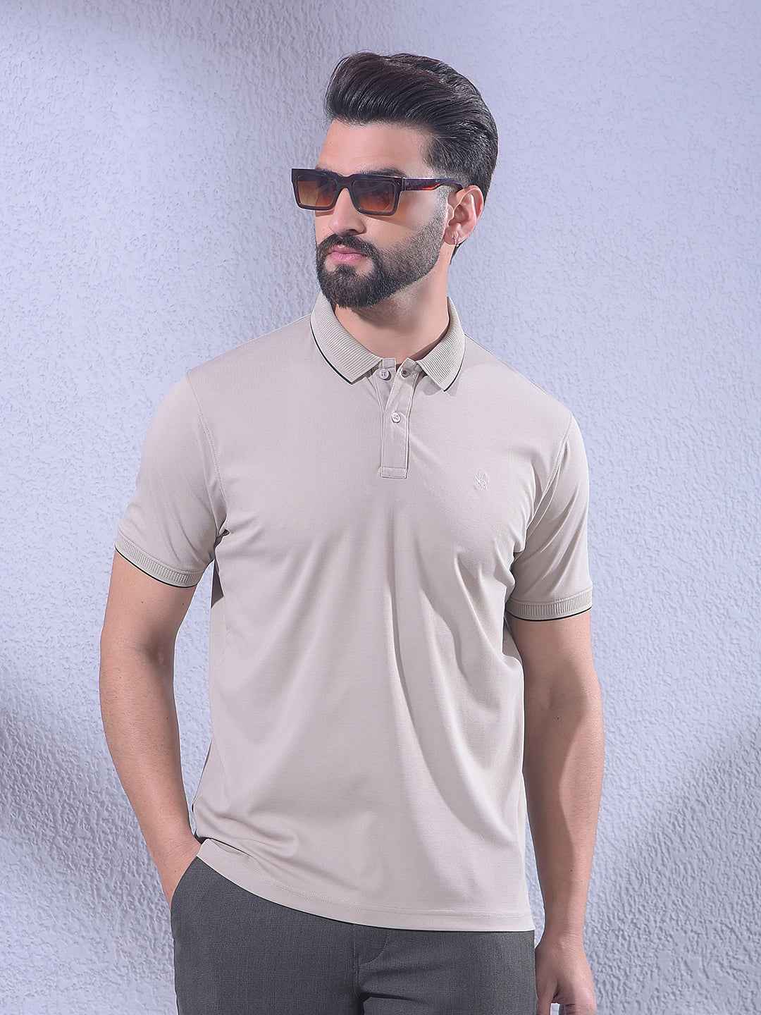 Grey Polo Neck T-Shirt