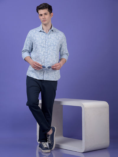 Blue Floral Print Shirt