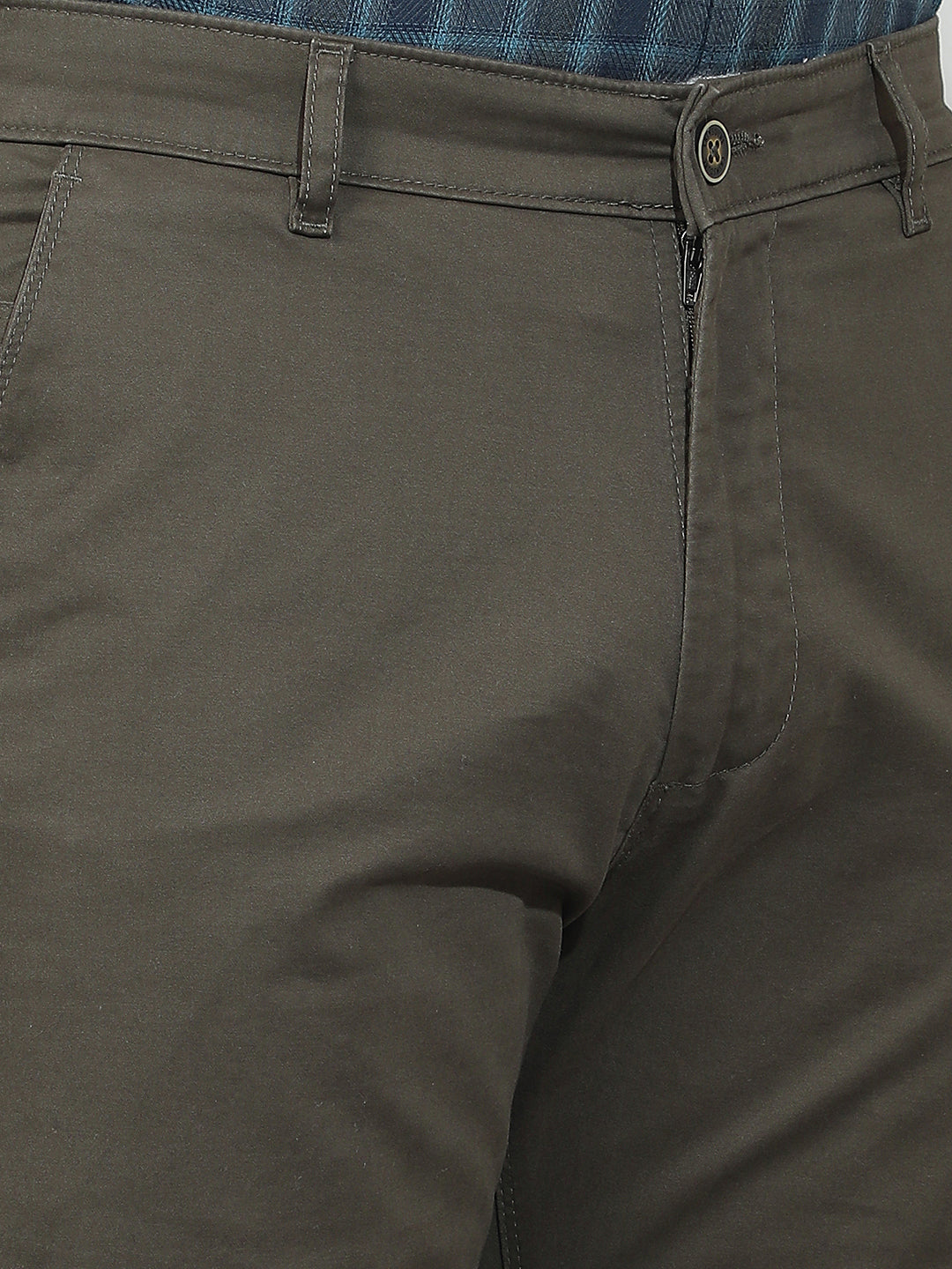 Grey Straight Stretchable Trousers-Men Trousers-Crimsoune Club