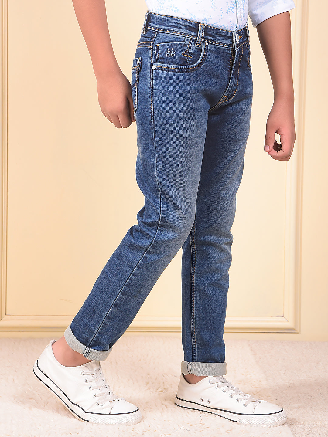 Vivid Dark Slim Fit Blue Jeans