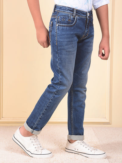 Vivid Dark Slim Fit Blue Jeans