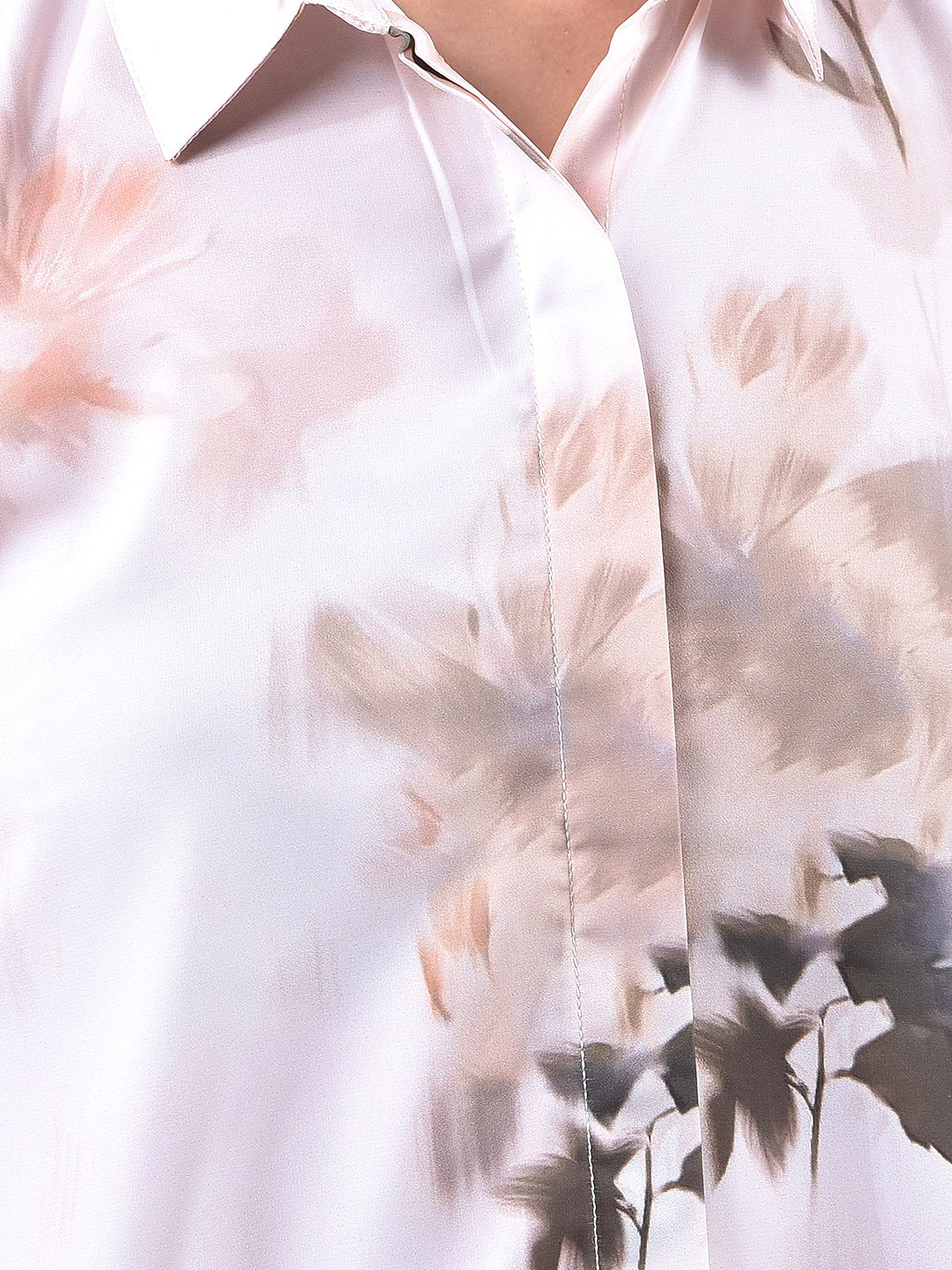 Peach Floral Print Shirt