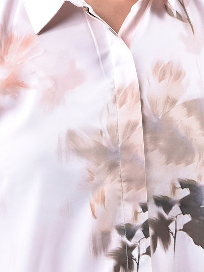 Peach Floral Print Shirt