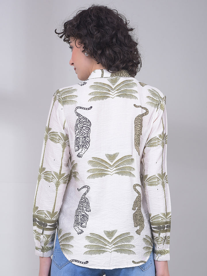 Green Floral Print Shirt