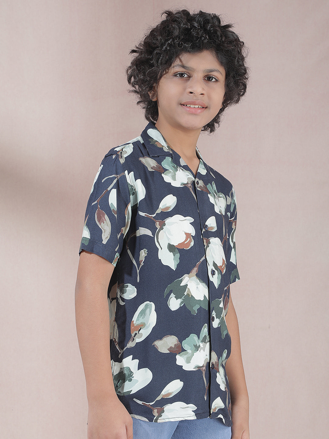 Green Floral Print 100% Cotton Shirt