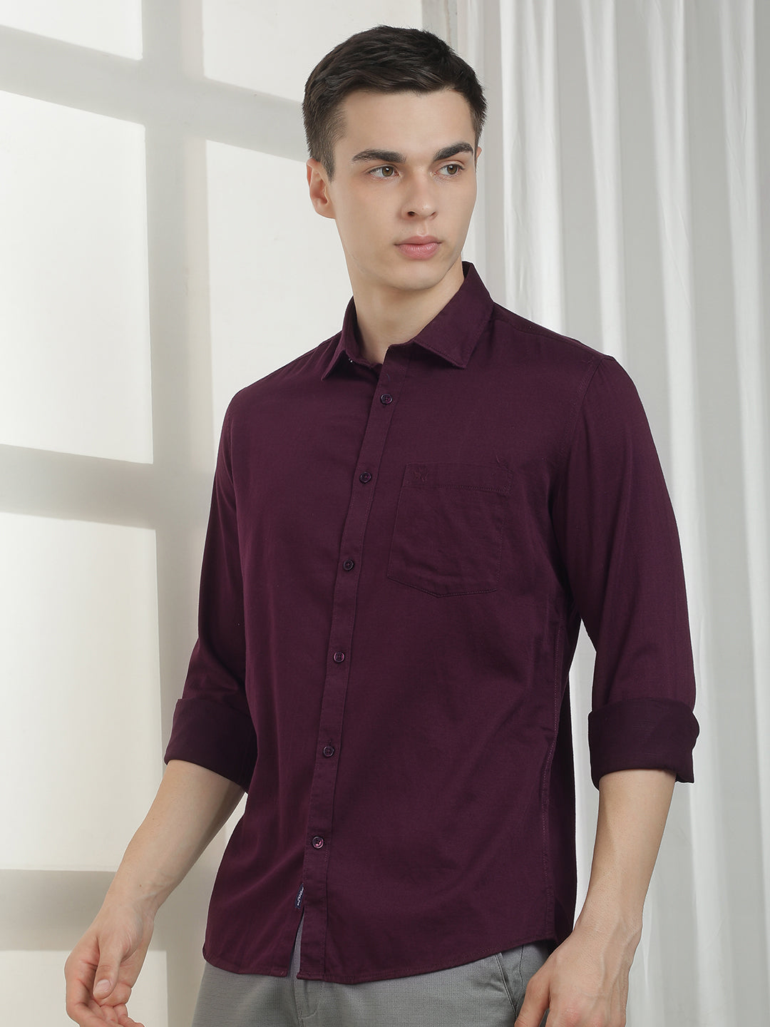 Minimalist Bordeaux Maroon Shirt
