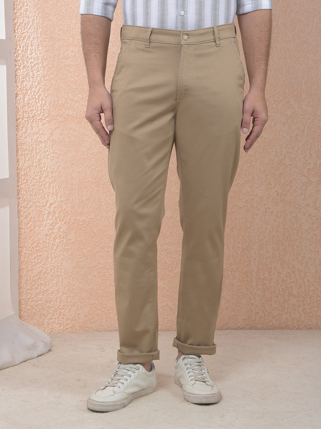 Everyday Dobby Brown Trousers