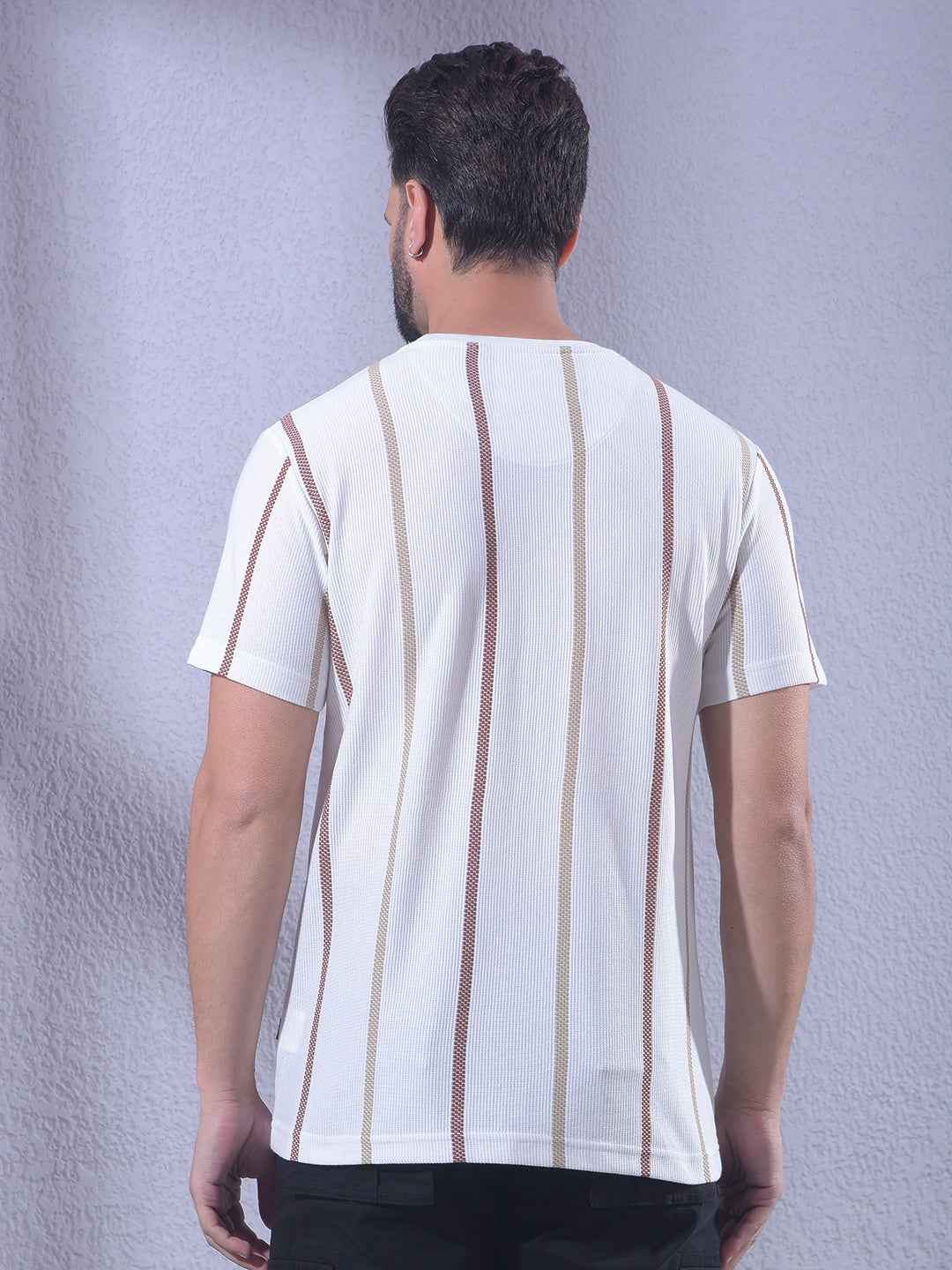 White Vertical Striped T-Shirt