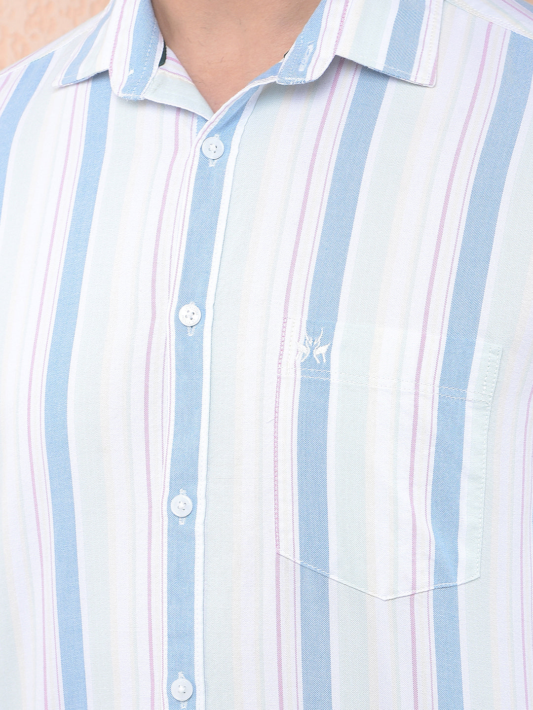 Multi-Color Vertical Stripes 100% Cotton Shirt