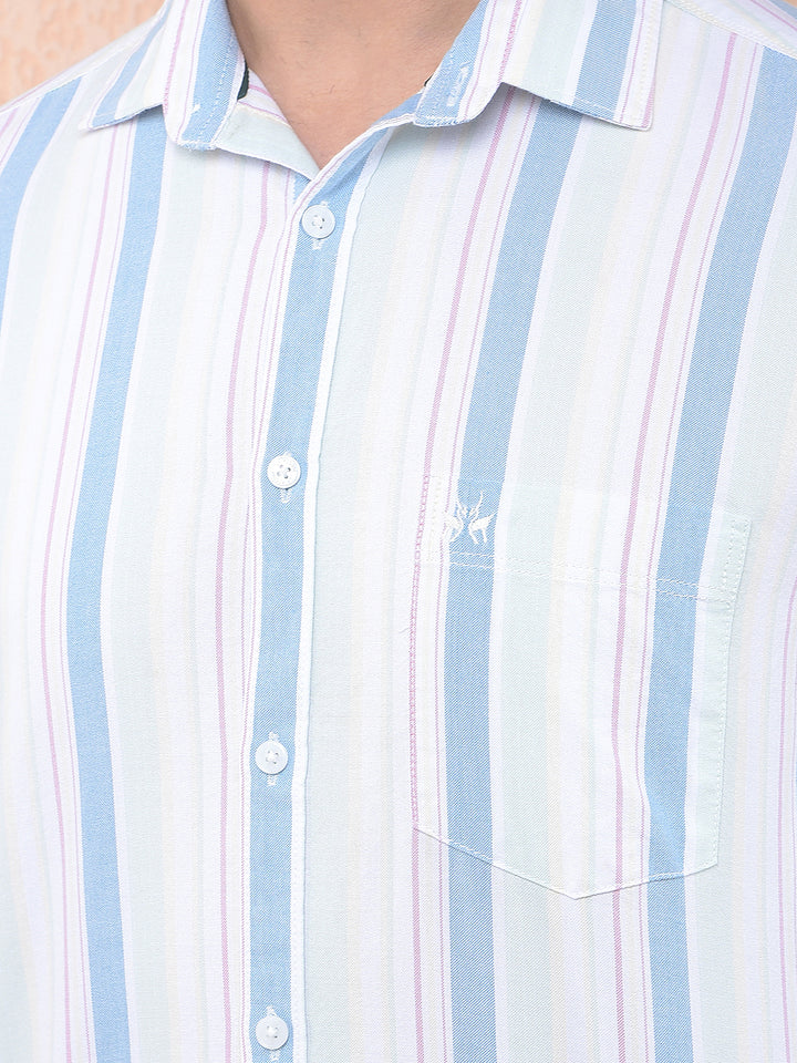 Multi-Color Vertical Stripes 100% Cotton Shirt