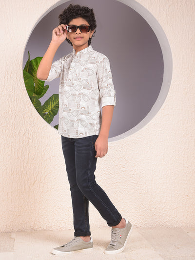 Vivid Brown Printed Kurta