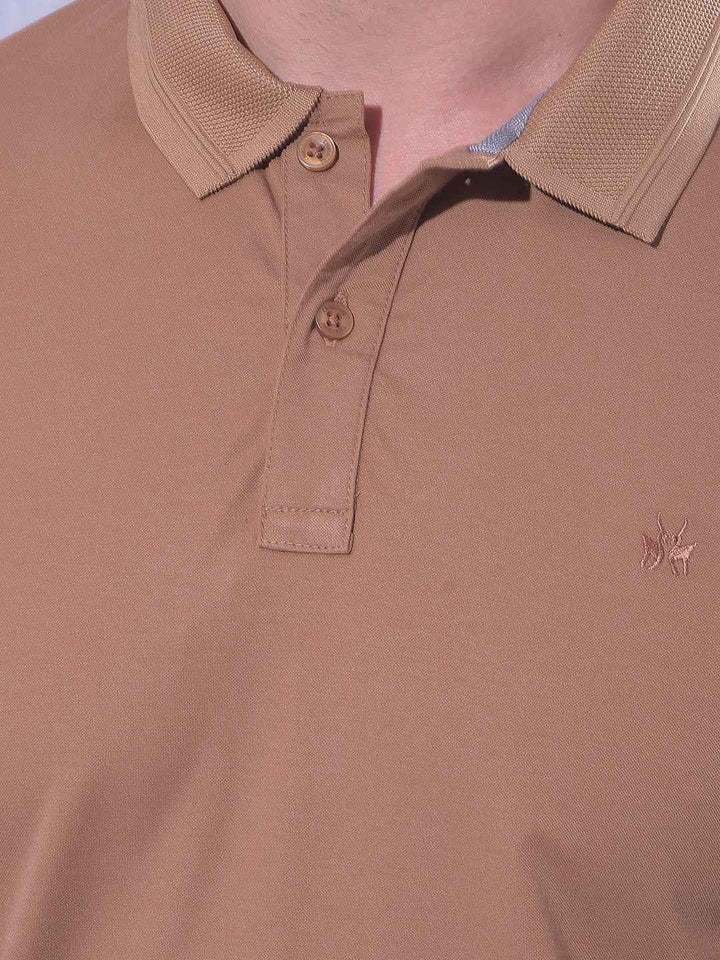 Brown Polo Neck T-Shirt