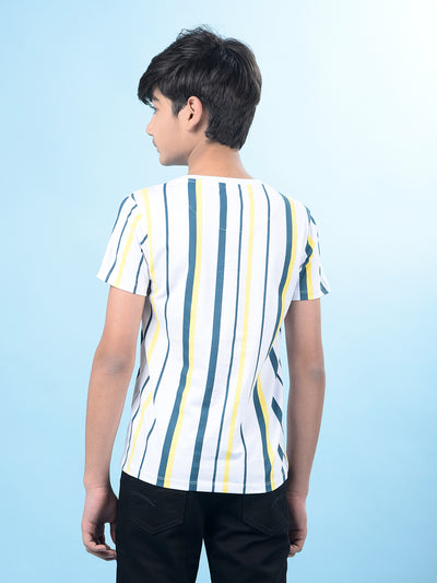 White Vertical Stripes T-Shirt