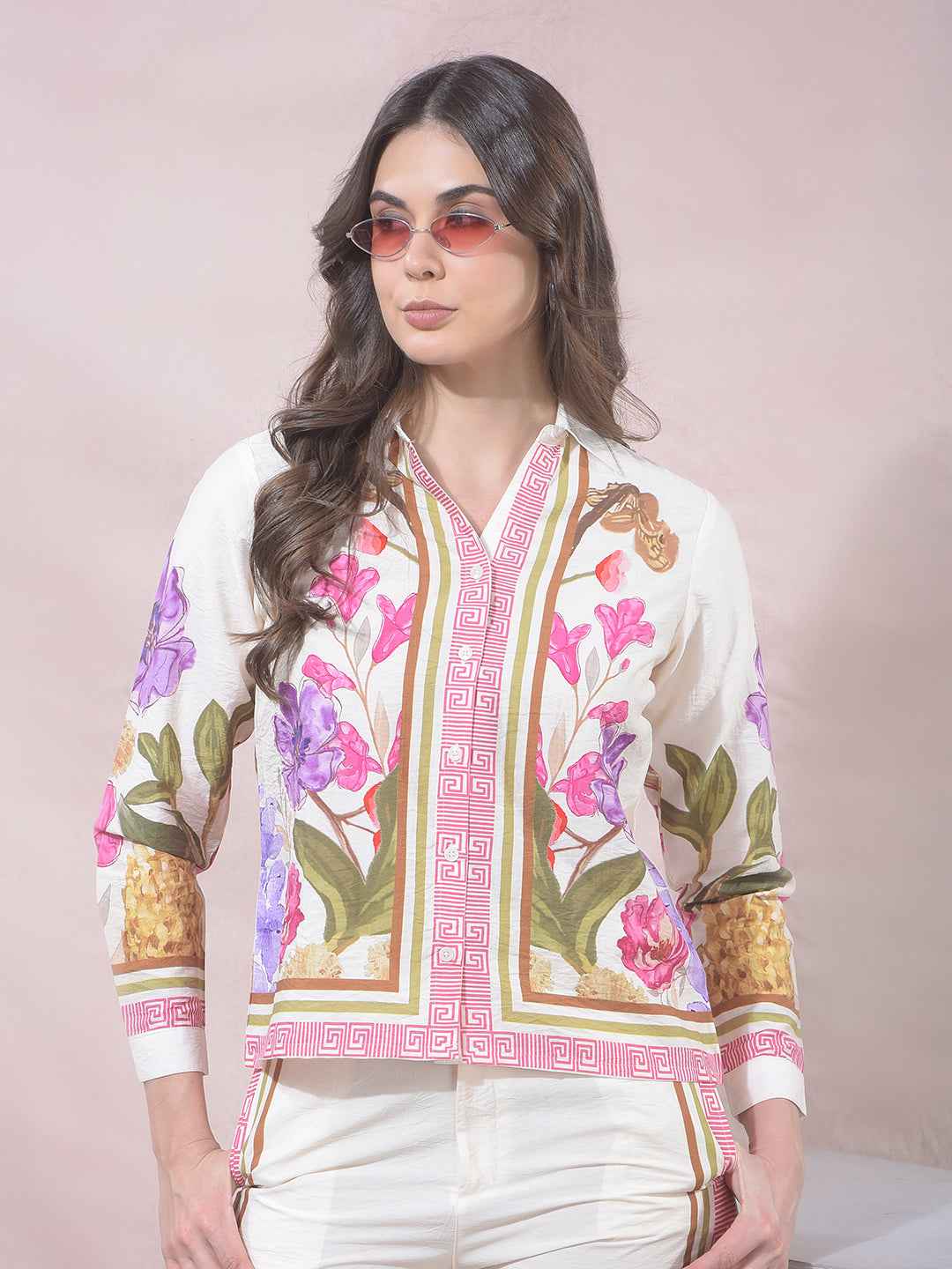 Multi-Color Floral Print Shirt