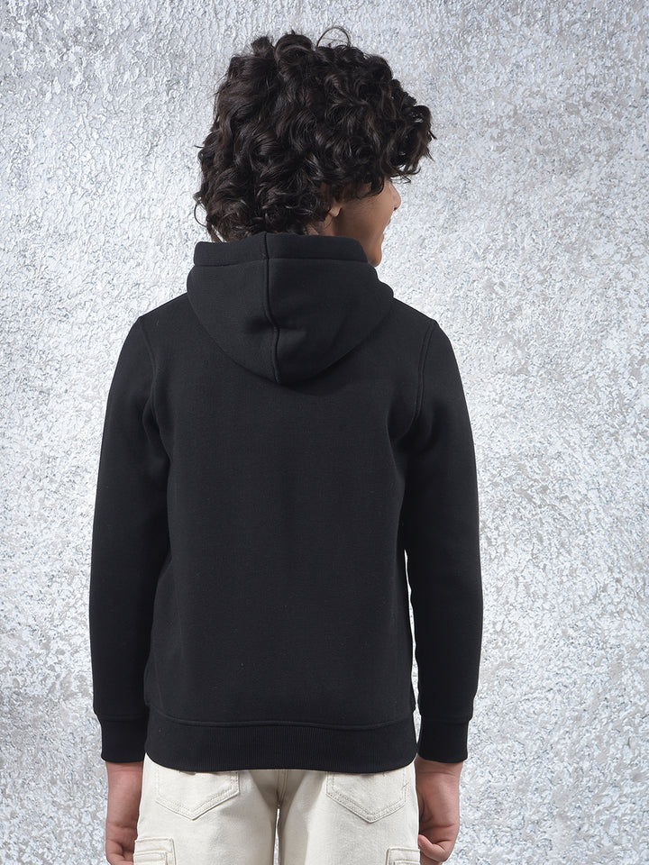 Black Hooded Neck Sweatshirt