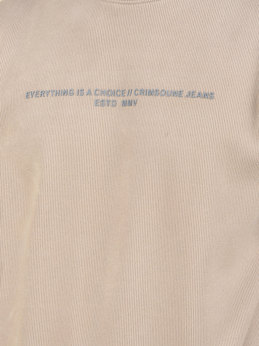 Beige Typographic Print Sweatshirt