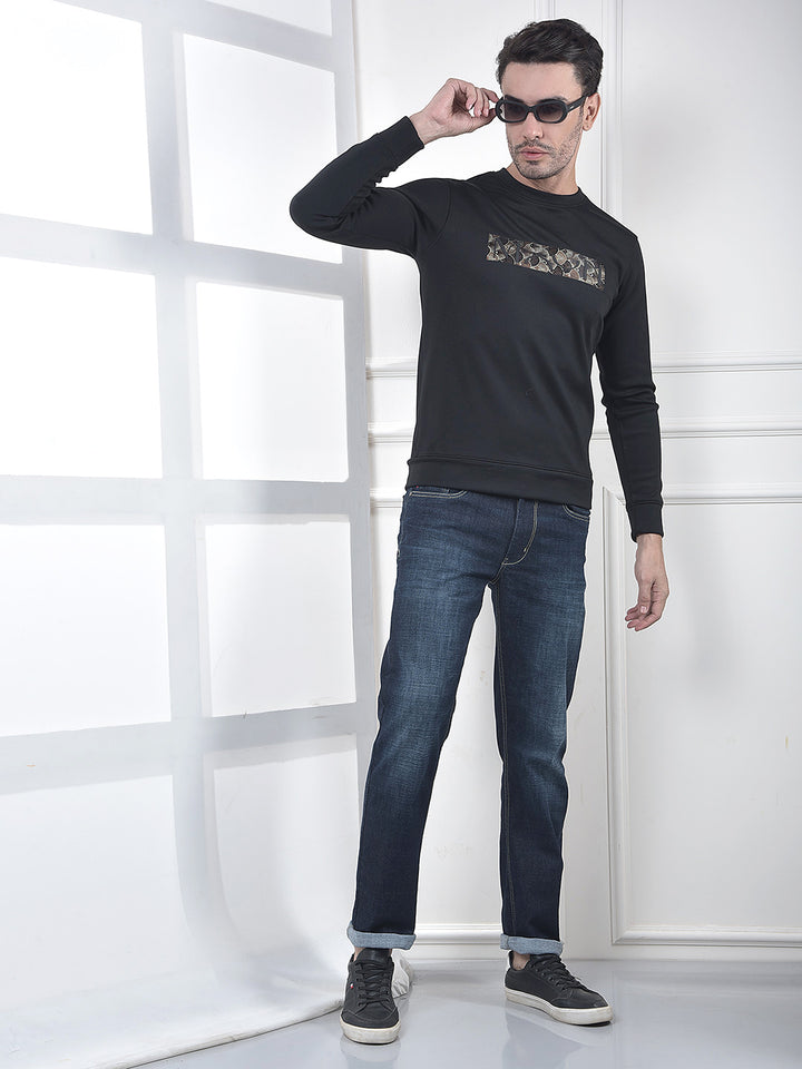 Black Graphic Print Sweatshirt
