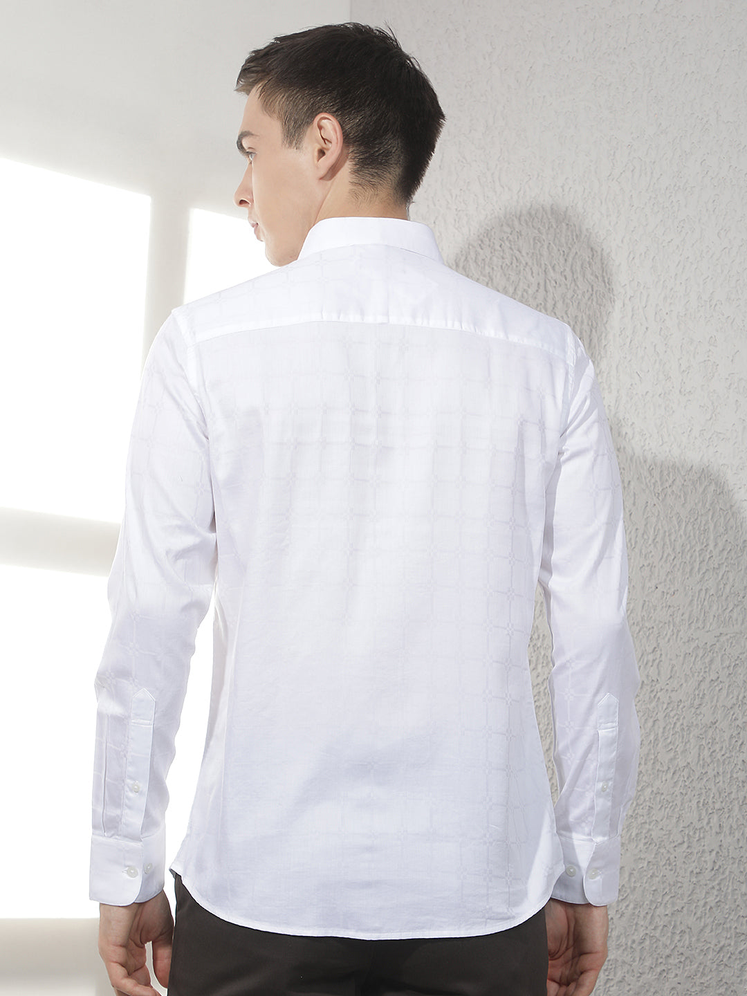 Essential Pearl White Jacquard Shirt